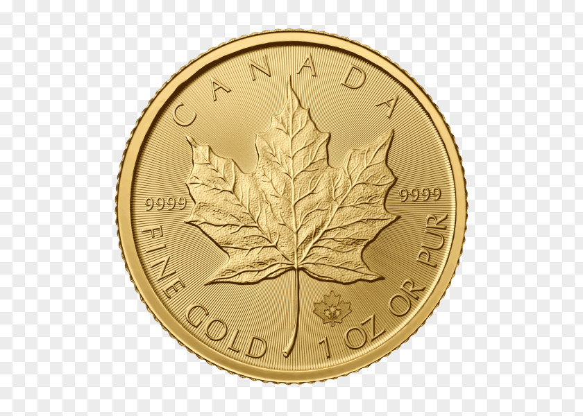Gold Leaf Canadian Maple Bullion Coin Royal Mint PNG