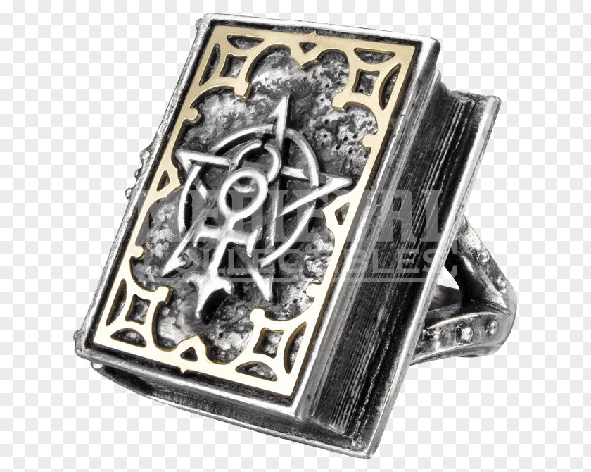 Magic Book Ring Pentagram Alchemy Symbol Amulet PNG