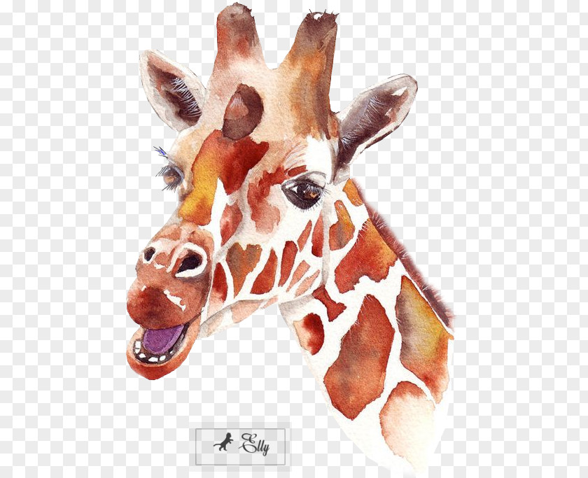 Watercolor Giraffe Painting Art Canvas Dance PNG