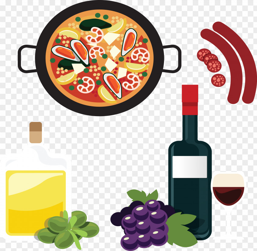 Spanish Wine And Food. Spain Royalty-free Illustration PNG
