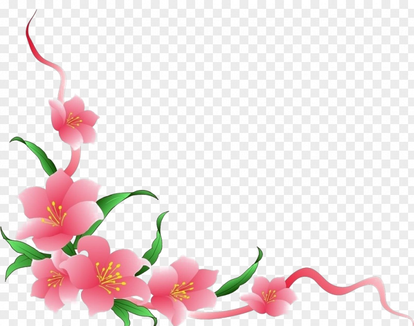 Decorative Material Floral Design Cherry Blossom Pattern PNG