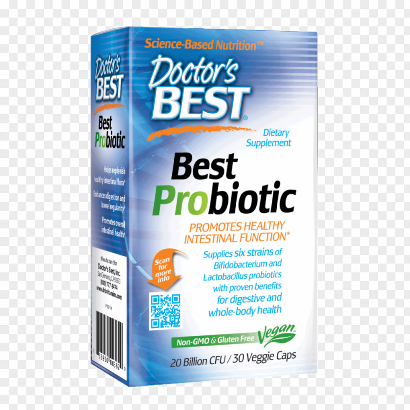 Probiotic Doctor's Best 20 Billion Cfu 30 Veggie Capsules Health Lactobacillus Rhamnosus Intestine PNG