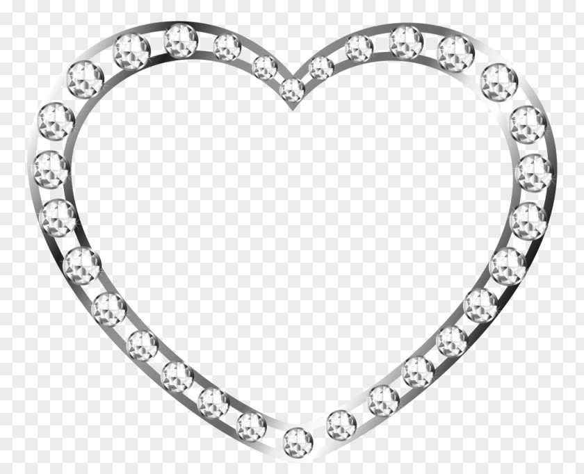 Silver Heart With Diamonds Free Clipart Clip Art PNG