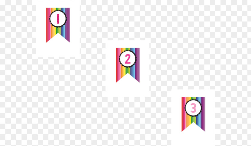 Banner Number Logo Purple Rainbow Font PNG