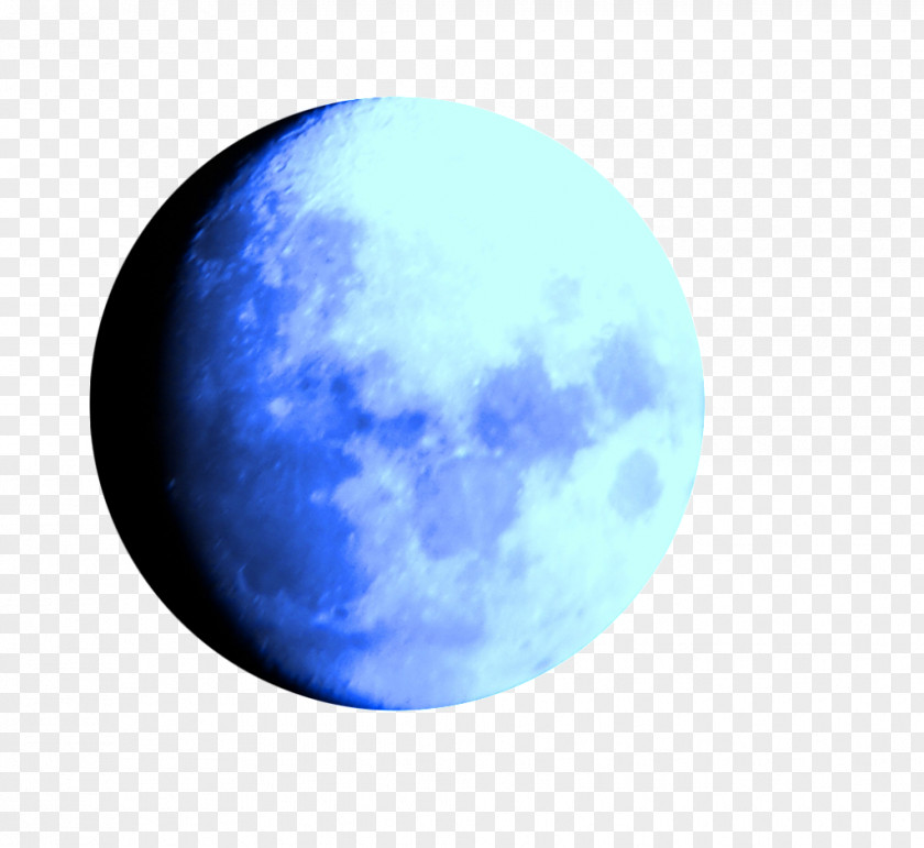 Blue Watercolor Moon Desktop Wallpaper PNG