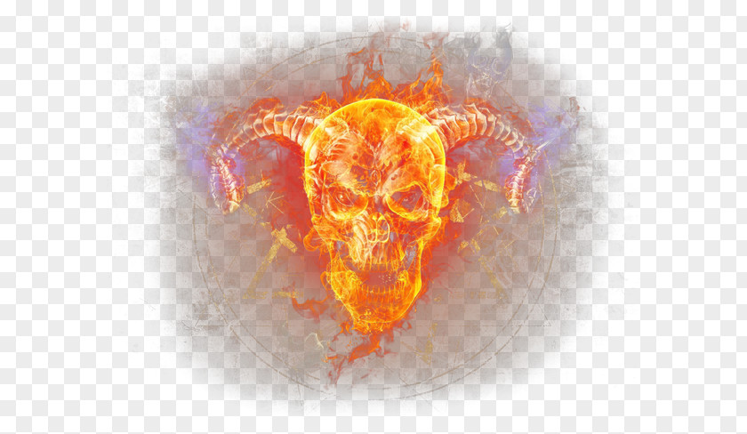 Flame Fire Skull Desktop Wallpaper PNG
