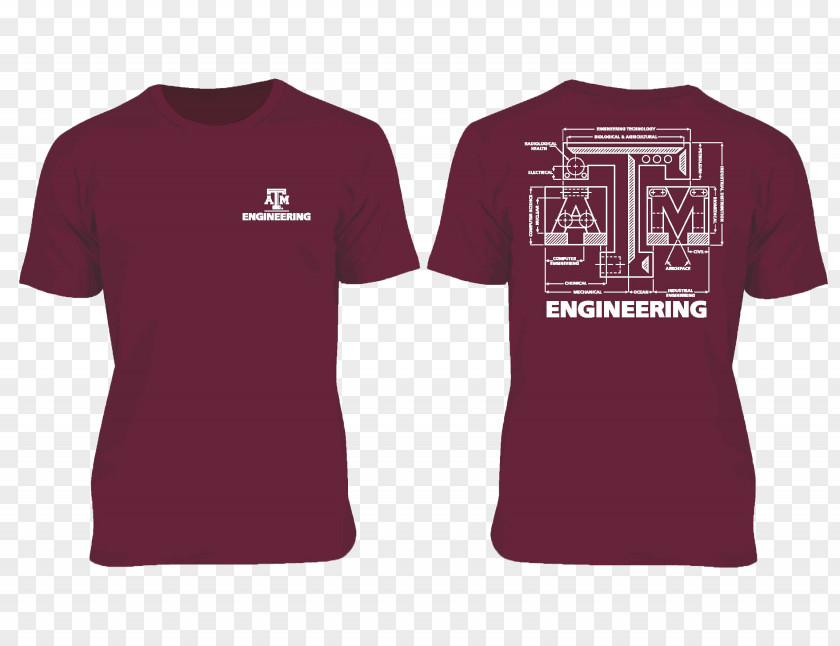 Maroon T-shirt Mechanical Engineering PNG