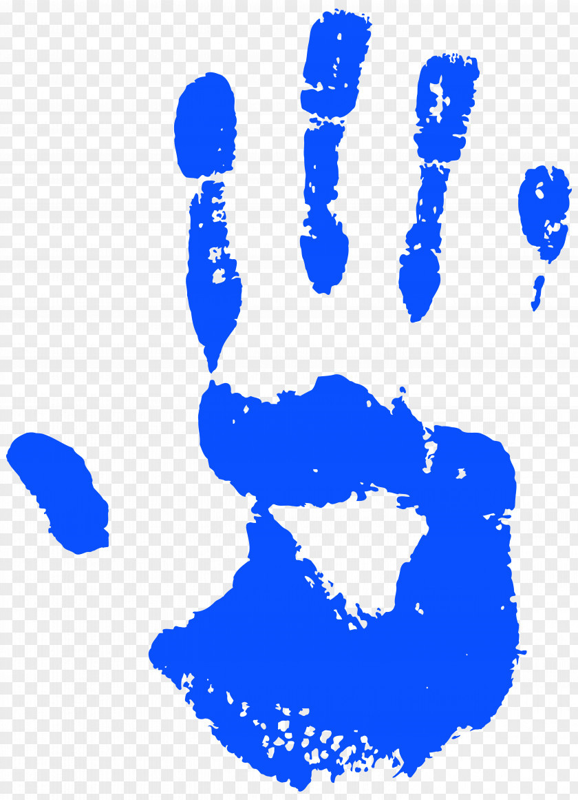 Blue Handprint Free Clip Art Image PNG