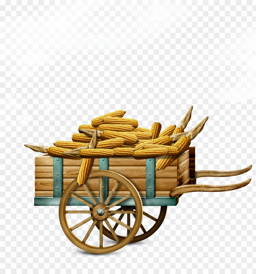 Free Pull Carts Filled With Corn Creative Car Maize Computer File PNG
