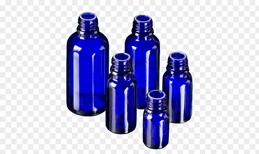 Oil Glass Bottle Cobalt Blue Essential PNG