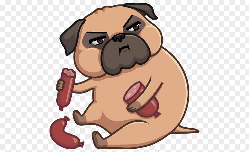 Puppy Pug Sticker Telegram VKontakte PNG