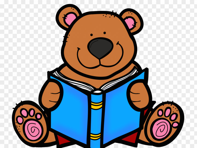 World Poetry Day Bear Book Reading Clip Art PNG