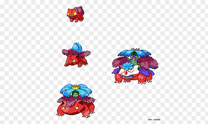 Shiny Bulbasaur Evolution Pixel Art Graphics Drawing Sprite Image PNG