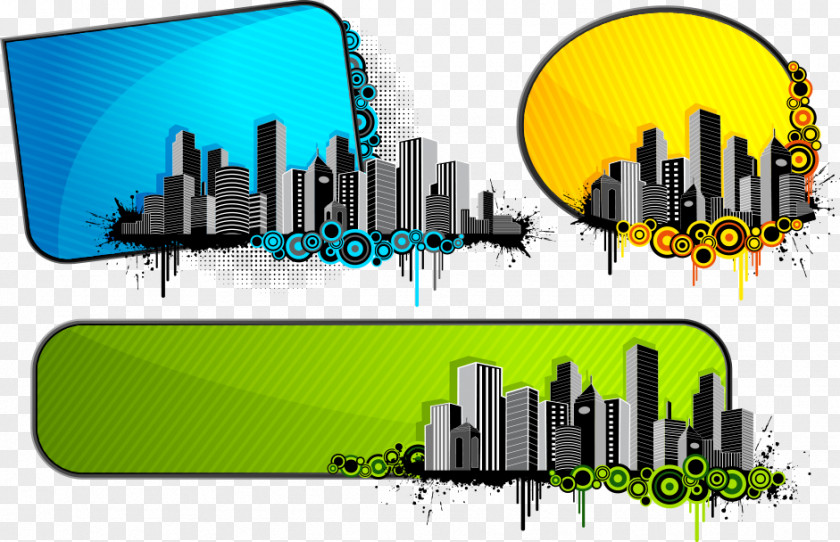 Vector City High-rise Architecture Building Silhouette Illustration PNG