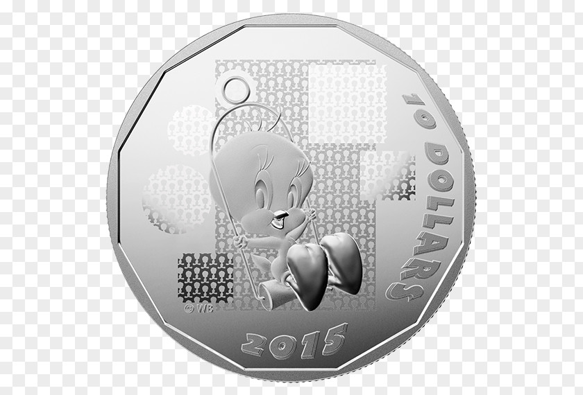Coin Tweety Sylvester Looney Tunes Silver PNG