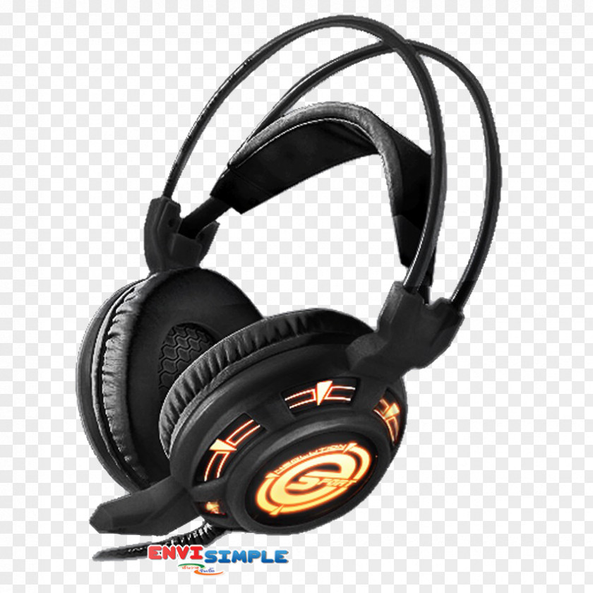 Gaming Headset White Orange Headphones Ventus X Laser Mouse MO-VEX-WDLOBK-01 ESports Video Games PNG