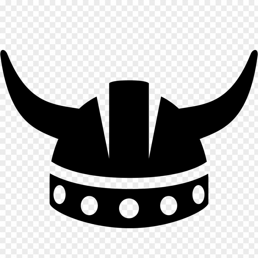 Viking Black & White Horned Helmet PNG
