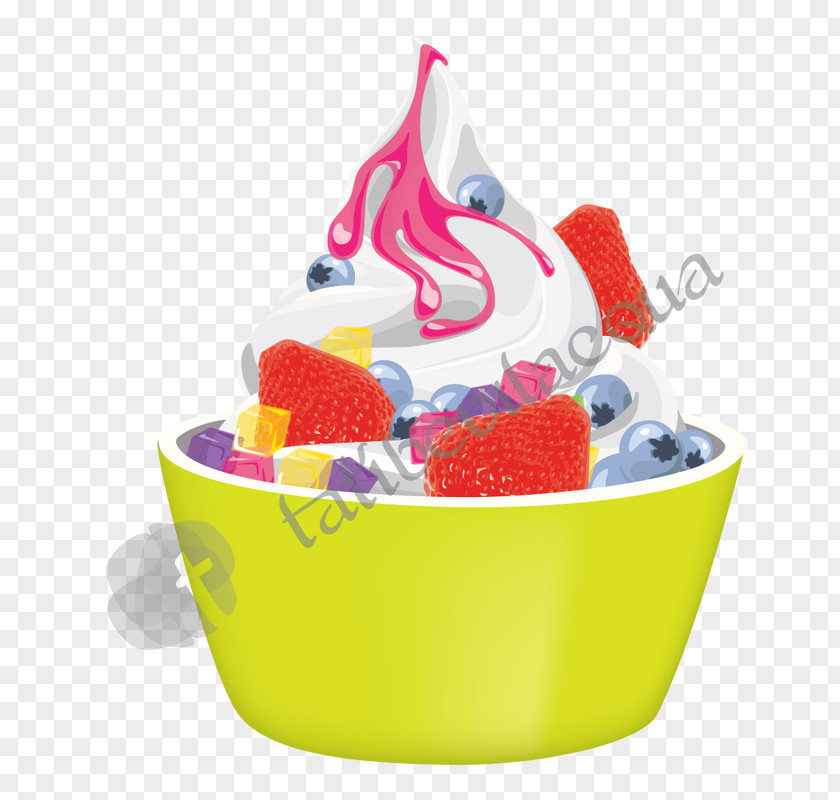 Ice Cream Sundae Digital Illustration Frozen Yogurt PNG