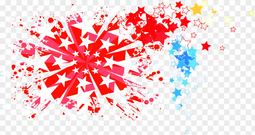 Red Blue Stars Light PNG