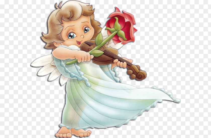 Cartoon Little Angel Playing A Violin Animation Greeting Birthday PNG