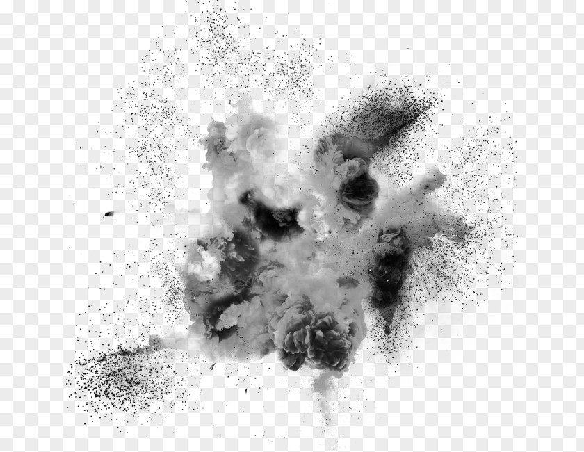 Explosion Flame Bomb PNG Bomb, sparks fire smoke, gray and black digital illustration clipart PNG