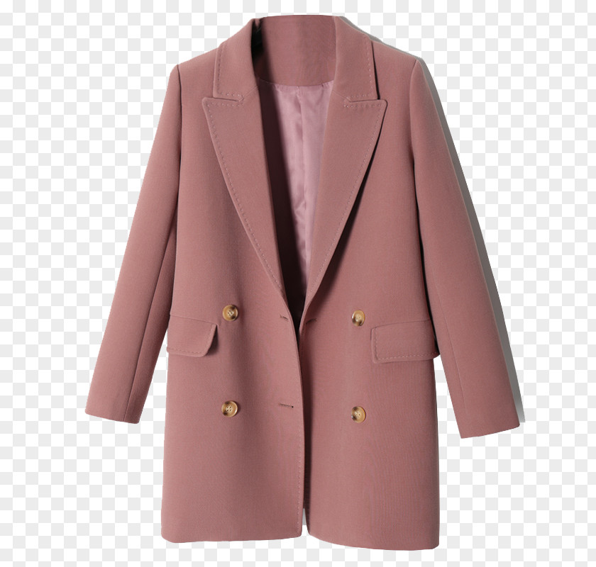 Pink Loose Large Size Wool Suit Jacket T-shirt Blazer Outerwear PNG