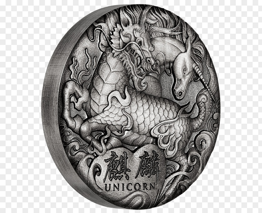 Unicorn Perth Mint Qilin Chinese Mythology Coin PNG