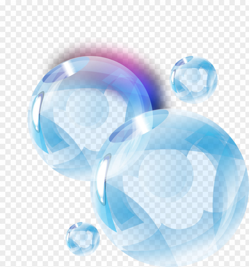 Vector Hand Painted Blue Water Droplets Drop Bubble PNG