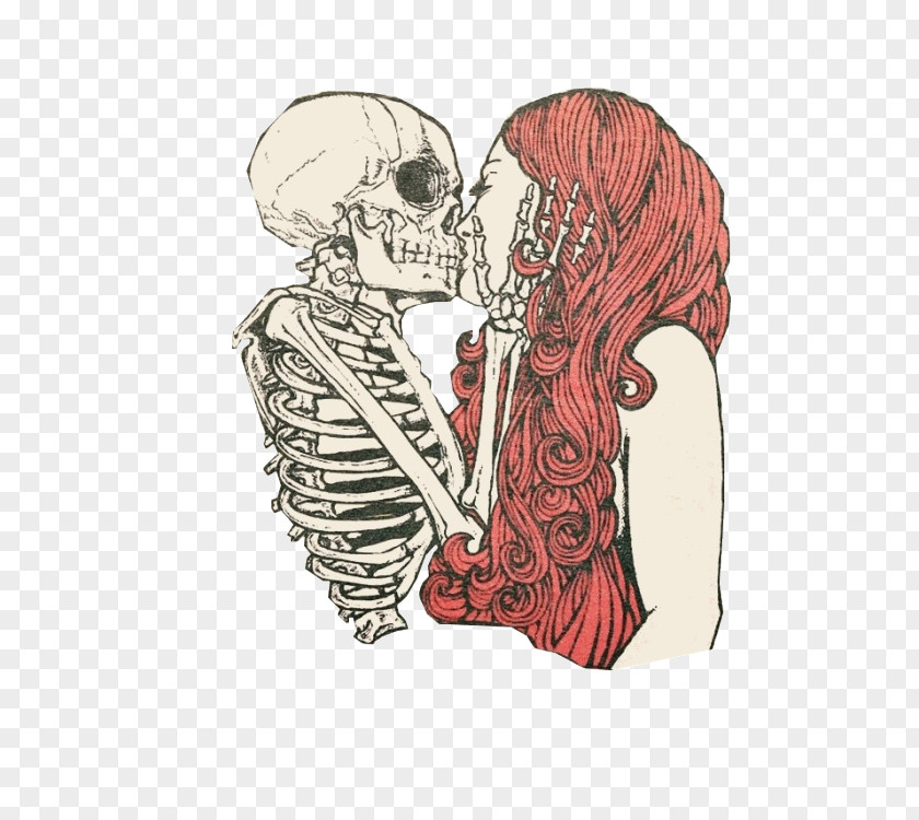 Kiss Human Skull Symbolism Death Drawing Skeleton PNG