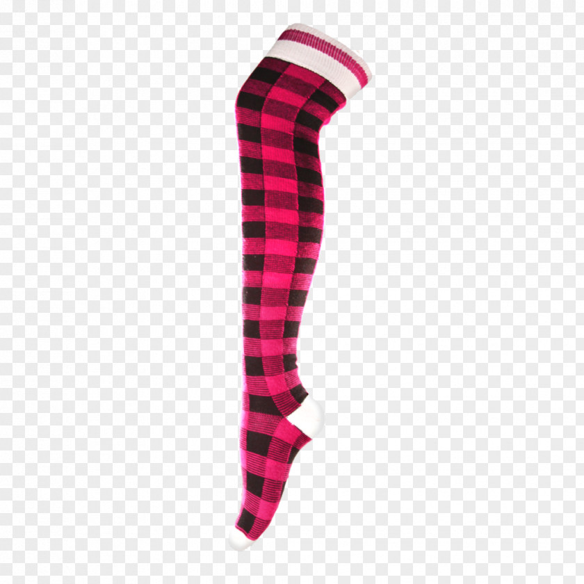 Pink Plaid Tartan Sock Thigh-high Boots Stocking Knee Highs PNG