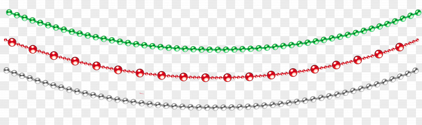 Transparent Christmas Decorative Beads And Garland Ornament Bead Tree Clip Art PNG