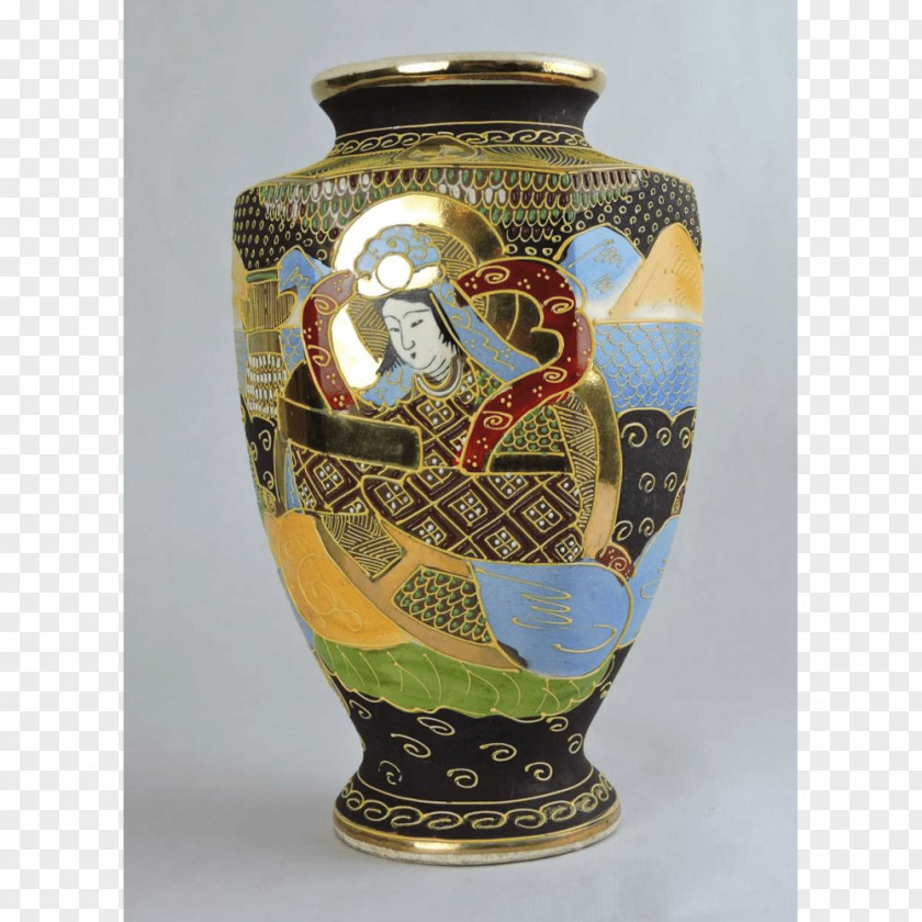 Vase 20th Century Ceramic Satsuma Ware Japan PNG