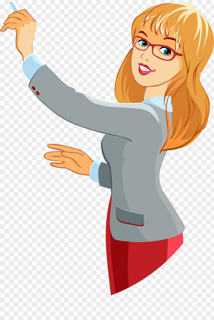 Vector Female Teacher Figure Character Cartoon Illustration PNG