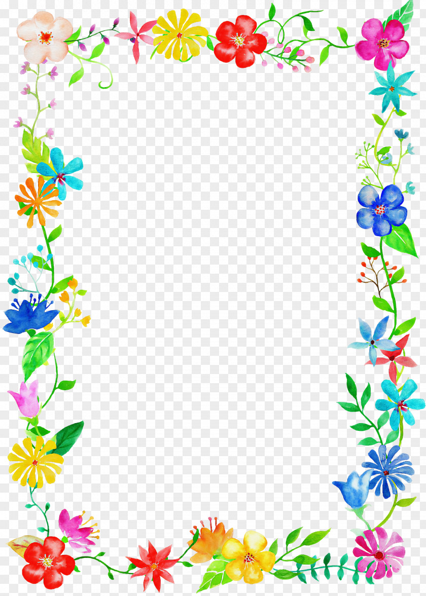 Wildflower Floral Design Background Frame PNG