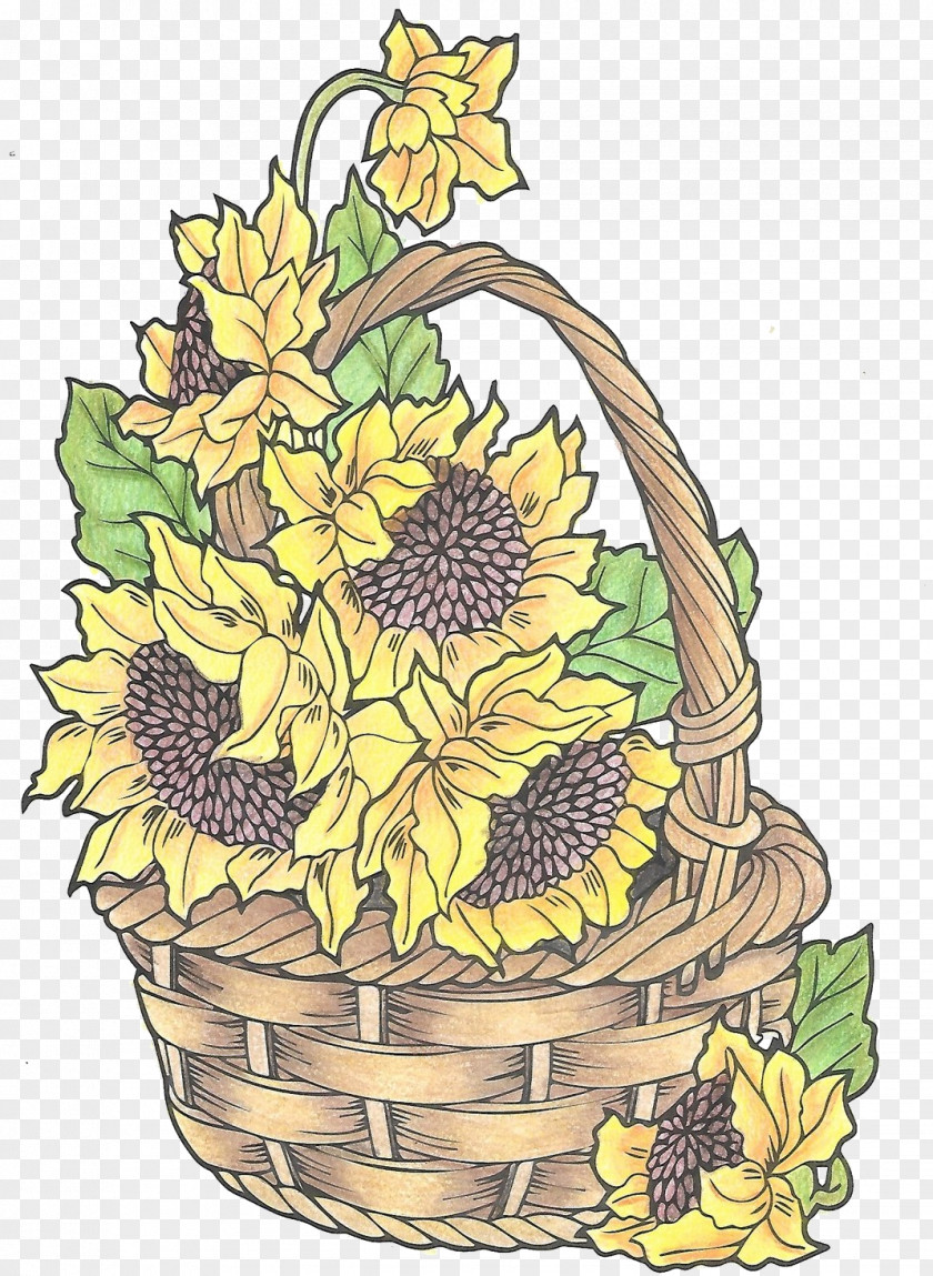 Design Floral Food Gift Baskets Cut Flowers Common Sunflower PNG