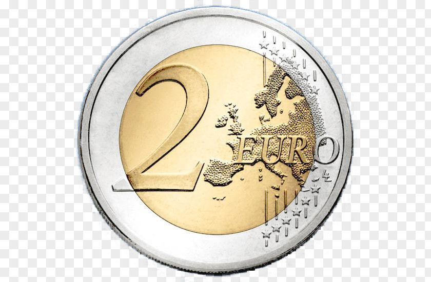 Euro 2 Coin Coins Commemorative PNG