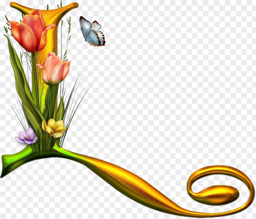 Flower Alphabet Floral Design Letter Clip Art PNG