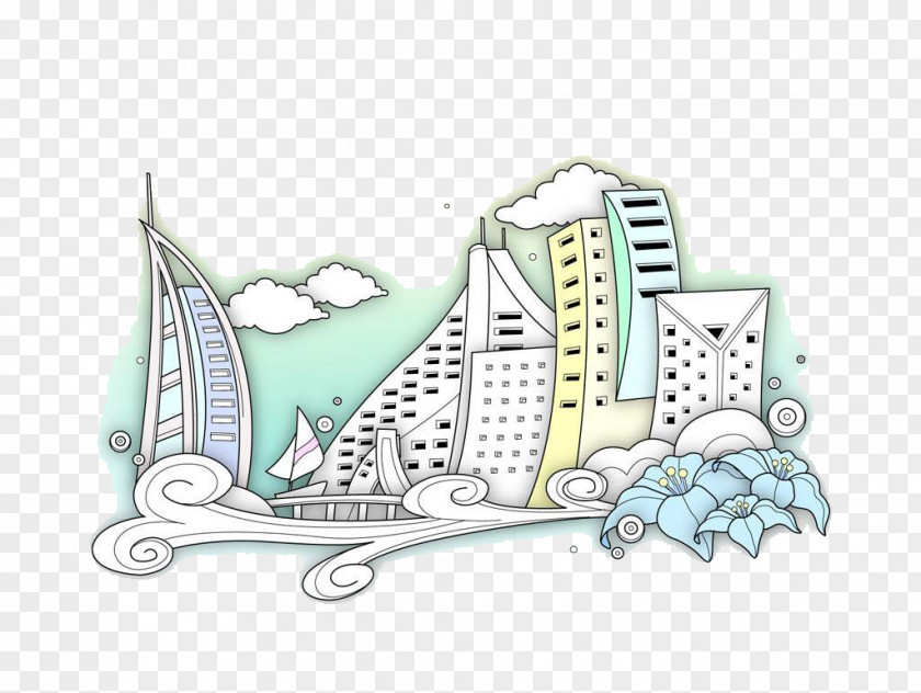 Building Burj Al Arab Hotel Star Illustration PNG
