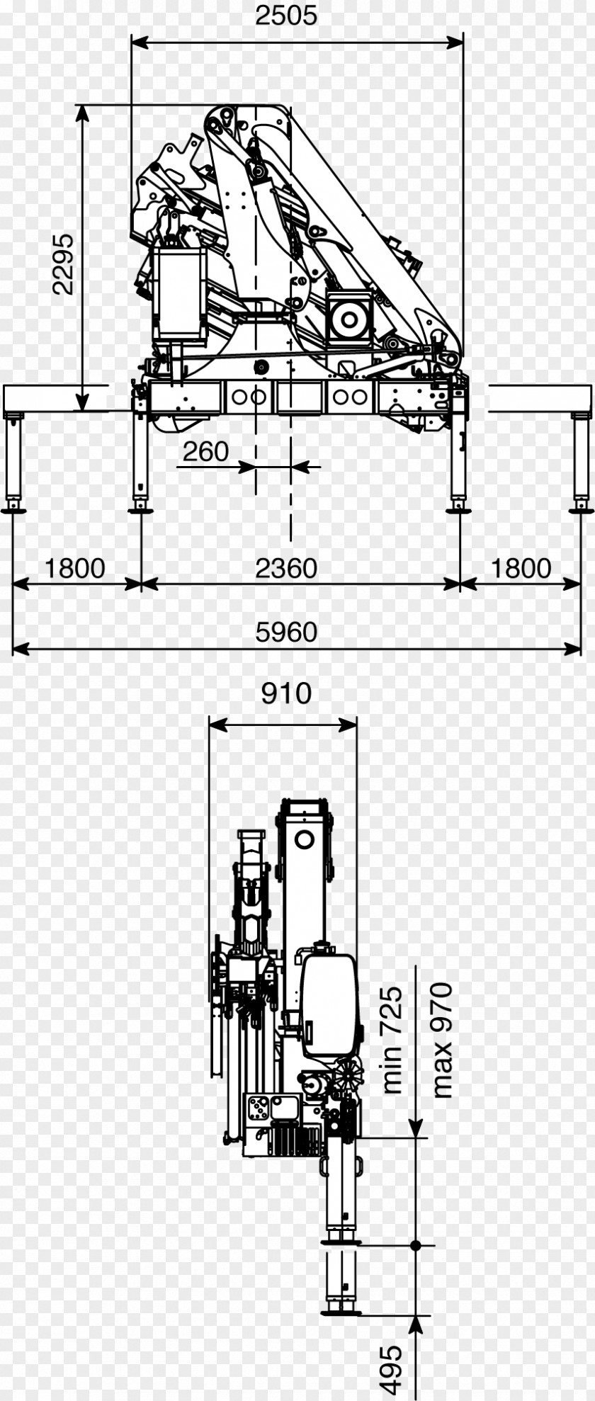 Crane Technical Drawing EFFER S.P.A. Architectural Engineering Machine PNG
