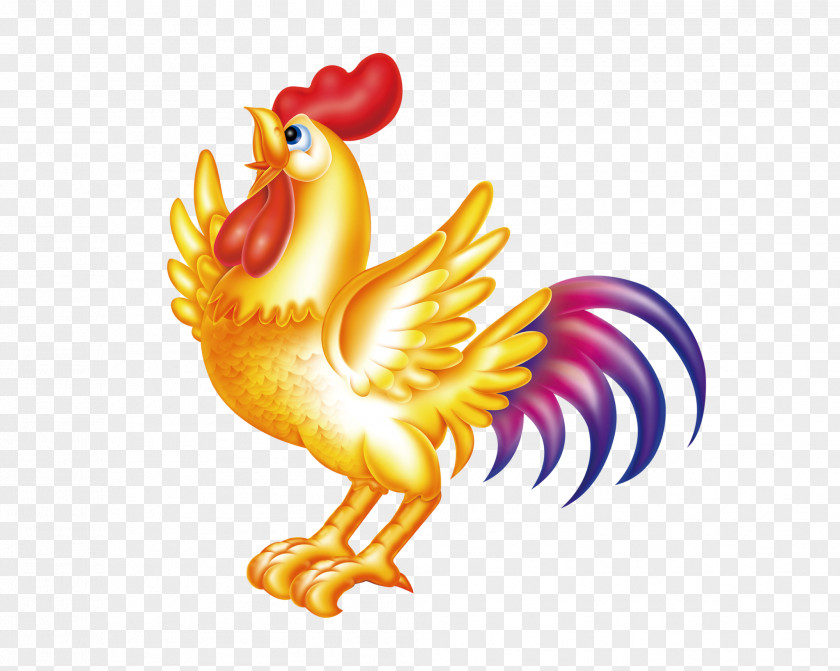 Golden Chicken Cartoon Lichun Chinese Zodiac New Year PNG