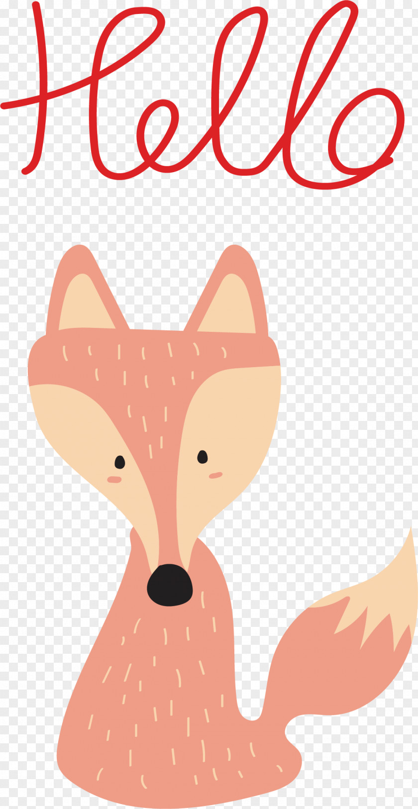 Vector Fox Red Children Painting Clip Art PNG