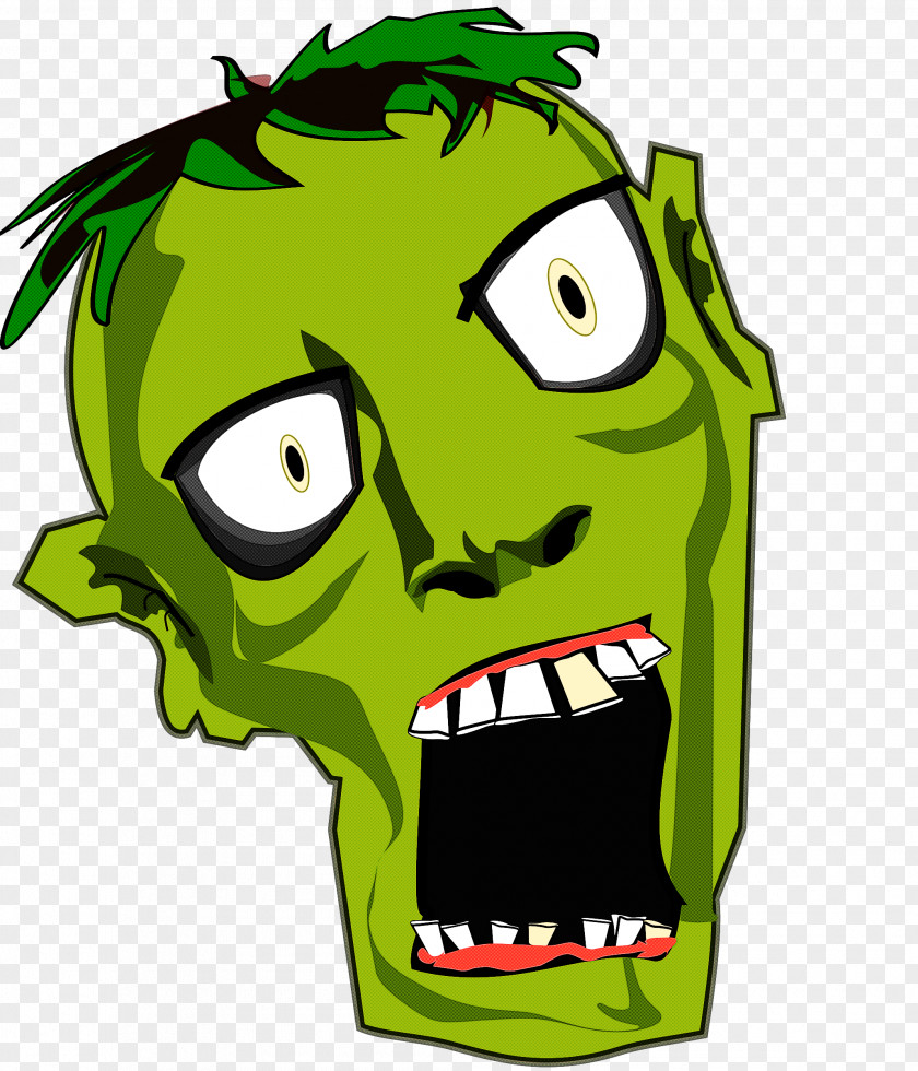Cartoon Drawing Zombie Head Creature PNG