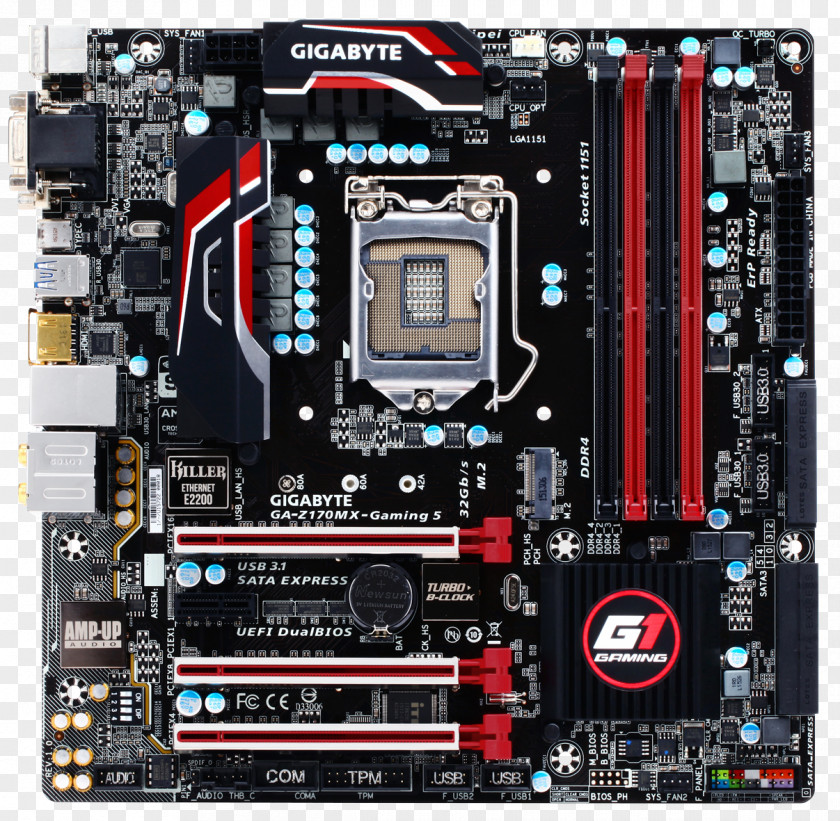 Socket AM4 Motherboard Gigabyte Technology MicroATX GA-Z170MX-Gaming 5 PNG