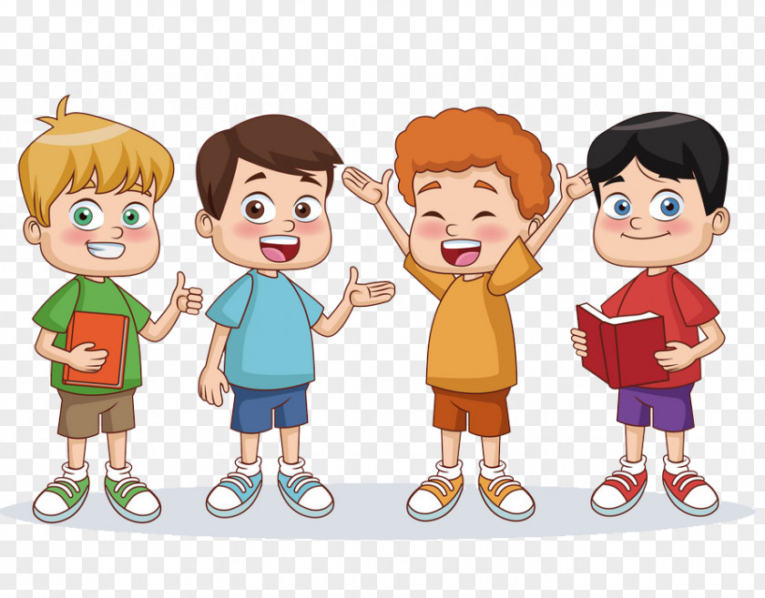 Cartoon Child Sharing Friendship Animation PNG