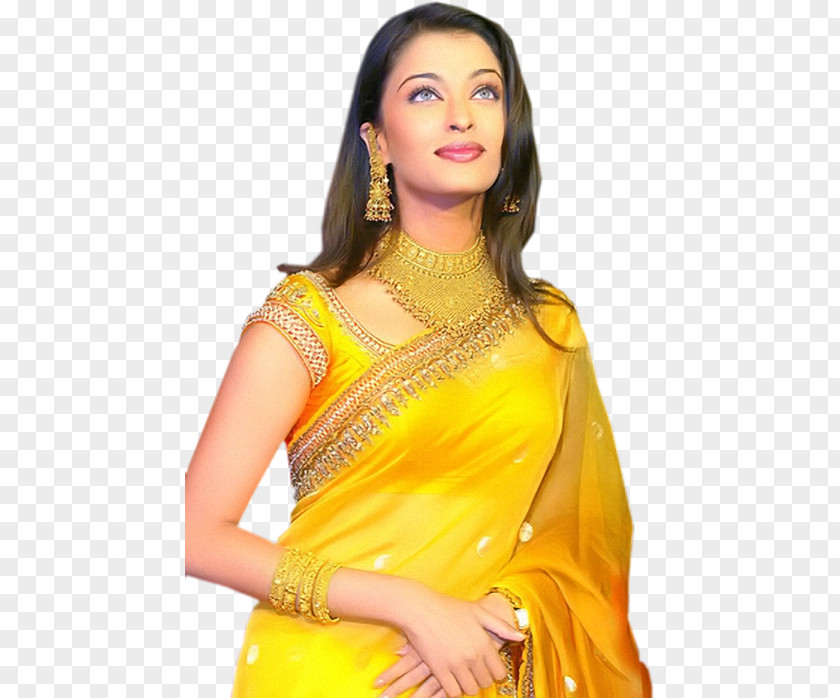 Hint Aishwarya Rai Sari Blouse Yellow Shirt PNG