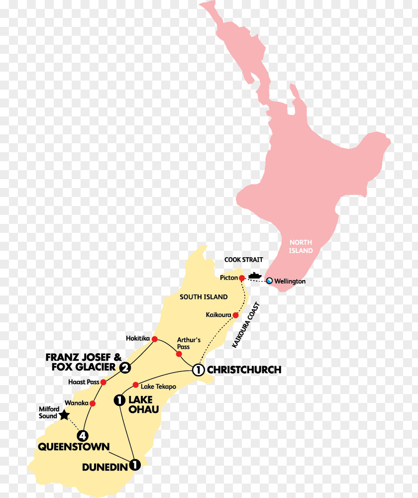 Flight Itinerary With Connections Map Ohau Travel Contiki Tours Wine PNG