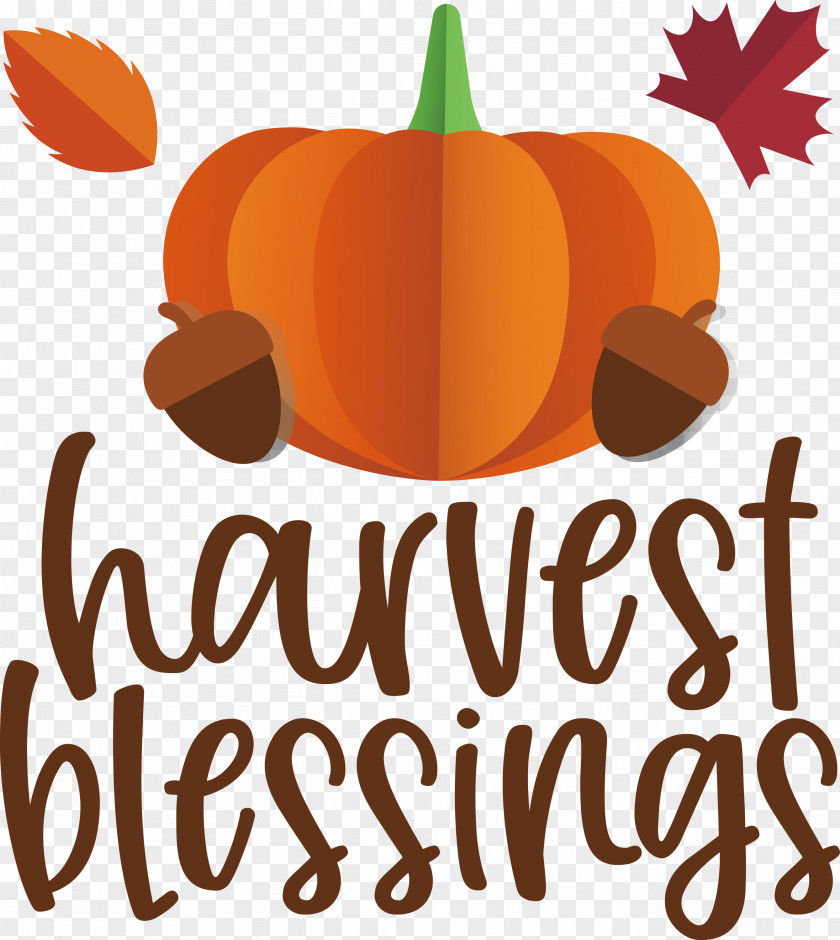 HARVEST BLESSINGS Thanksgiving Autumn PNG