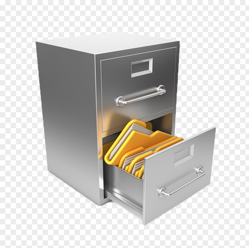 Silver Metal Vertical Cabinet Paper Drawer Archive Ring Binder File Folder PNG