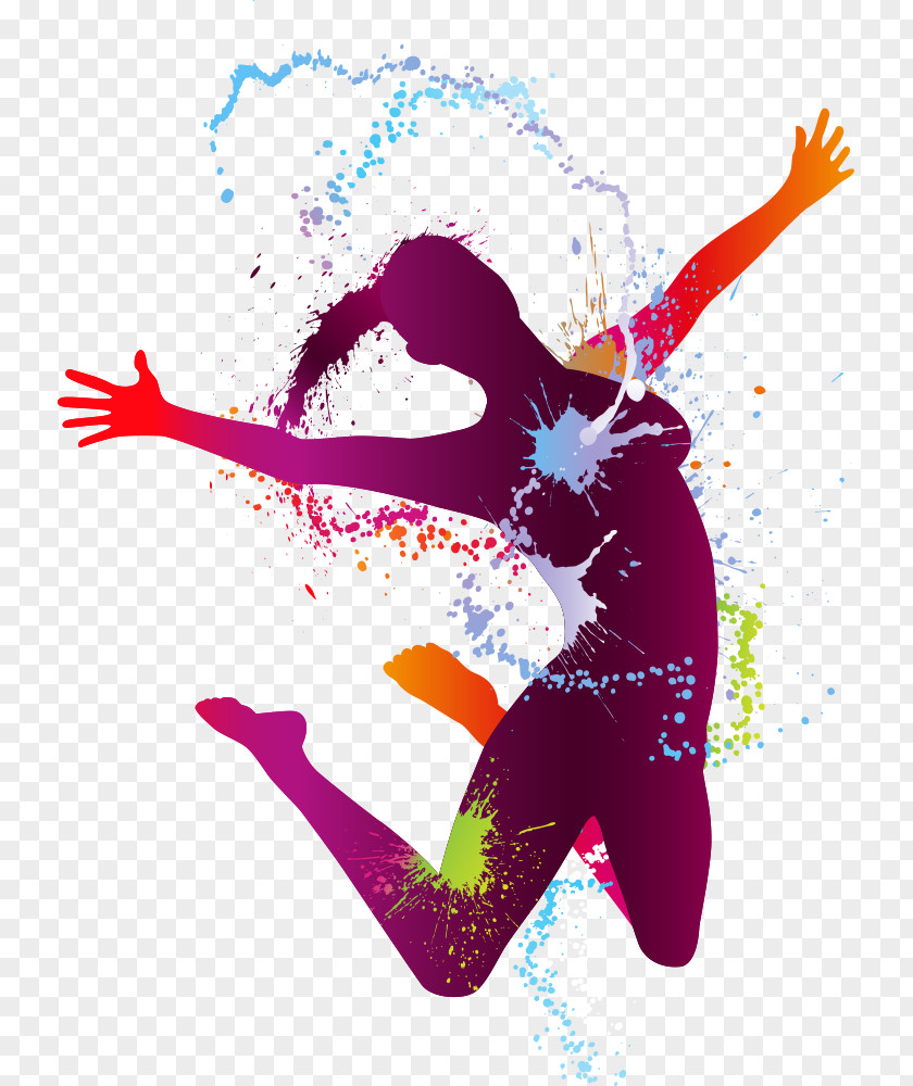 Vector Jumping Woman Human Body Graphic Design Adobe Illustrator Art PNG