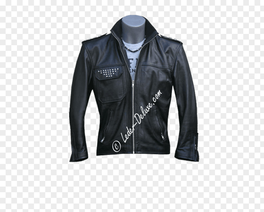 Black Jacket Leather Motorcycle Sleeve PNG
